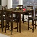 Alpine Furniture Capitola Faux Marble Large Pub Table with Removable 18 in. Lazy Susan, Espresso - 36 x 52 x 52 in. 554-L